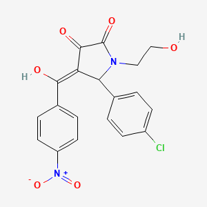 molecular formula C19H15ClN2O6 B5907648 5-(4-chlorophenyl)-3-hydroxy-1-(2-hydroxyethyl)-4-(4-nitrobenzoyl)-1,5-dihydro-2H-pyrrol-2-one 