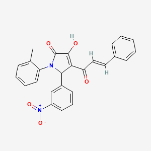 4-cinnamoyl-3-hydroxy-1-(2-methylphenyl)-5-(3-nitrophenyl)-1,5-dihydro-2H-pyrrol-2-one