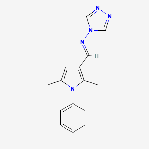 molecular formula C15H15N5 B5907678 N-[(2,5-dimethyl-1-phenyl-1H-pyrrol-3-yl)methylene]-4H-1,2,4-triazol-4-amine 