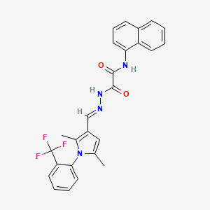 molecular formula C26H21F3N4O2 B5907684 2-[2-({2,5-dimethyl-1-[2-(trifluoromethyl)phenyl]-1H-pyrrol-3-yl}methylene)hydrazino]-N-1-naphthyl-2-oxoacetamide 