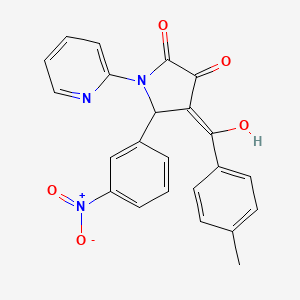 3-hydroxy-4-(4-methylbenzoyl)-5-(3-nitrophenyl)-1-(2-pyridinyl)-1,5-dihydro-2H-pyrrol-2-one