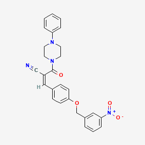 molecular formula C27H24N4O4 B5907708 3-{4-[(3-nitrobenzyl)oxy]phenyl}-2-[(4-phenyl-1-piperazinyl)carbonyl]acrylonitrile 