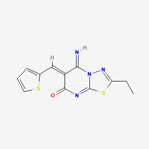 2-ethyl-5-imino-6-(2-thienylmethylene)-5,6-dihydro-7H-[1,3,4]thiadiazolo[3,2-a]pyrimidin-7-one