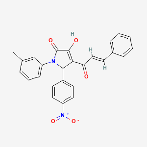 4-cinnamoyl-3-hydroxy-1-(3-methylphenyl)-5-(4-nitrophenyl)-1,5-dihydro-2H-pyrrol-2-one
