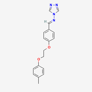 molecular formula C18H18N4O2 B5907737 N-[(E)-{4-[2-(4-methylphenoxy)ethoxy]phenyl}methylidene]-4H-1,2,4-triazol-4-amine 