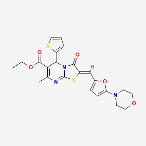 ethyl 7-methyl-2-{[5-(4-morpholinyl)-2-furyl]methylene}-3-oxo-5-(2-thienyl)-2,3-dihydro-5H-[1,3]thiazolo[3,2-a]pyrimidine-6-carboxylate