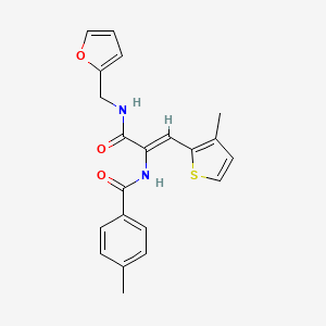 molecular formula C21H20N2O3S B5907757 N-[1-{[(2-furylmethyl)amino]carbonyl}-2-(3-methyl-2-thienyl)vinyl]-4-methylbenzamide 