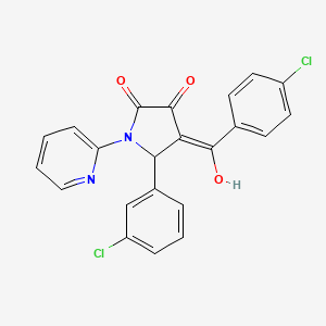 4-(4-chlorobenzoyl)-5-(3-chlorophenyl)-3-hydroxy-1-(2-pyridinyl)-1,5-dihydro-2H-pyrrol-2-one