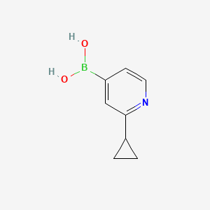 molecular formula C8H10BNO2 B590777 (2-Cyclopropylpyridin-4-yl)boronic acid CAS No. 1189546-00-6