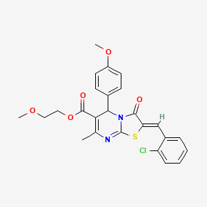 molecular formula C25H23ClN2O5S B5907770 2-methoxyethyl (2Z)-2-(2-chlorobenzylidene)-5-(4-methoxyphenyl)-7-methyl-3-oxo-2,3-dihydro-5H-[1,3]thiazolo[3,2-a]pyrimidine-6-carboxylate CAS No. 6237-86-1