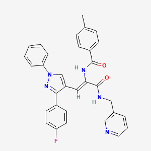 N-(2-[3-(4-fluorophenyl)-1-phenyl-1H-pyrazol-4-yl]-1-{[(3-pyridinylmethyl)amino]carbonyl}vinyl)-4-methylbenzamide