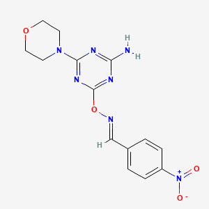 molecular formula C14H15N7O4 B5907794 4-nitrobenzaldehyde O-[4-amino-6-(4-morpholinyl)-1,3,5-triazin-2-yl]oxime 