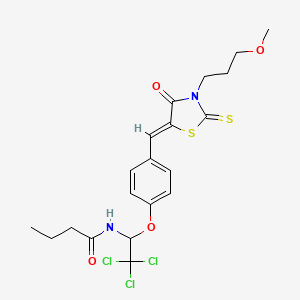 molecular formula C20H23Cl3N2O4S2 B5907800 N-[2,2,2-trichloro-1-(4-{[3-(3-methoxypropyl)-4-oxo-2-thioxo-1,3-thiazolidin-5-ylidene]methyl}phenoxy)ethyl]butanamide 