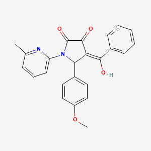 molecular formula C24H20N2O4 B5907801 4-benzoyl-3-hydroxy-5-(4-methoxyphenyl)-1-(6-methyl-2-pyridinyl)-1,5-dihydro-2H-pyrrol-2-one 