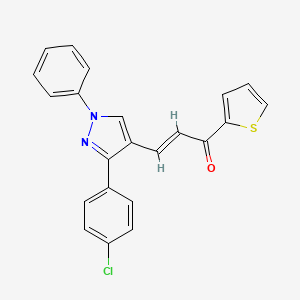 molecular formula C22H15ClN2OS B5907809 3-[3-(4-chlorophenyl)-1-phenyl-1H-pyrazol-4-yl]-1-(2-thienyl)-2-propen-1-one 