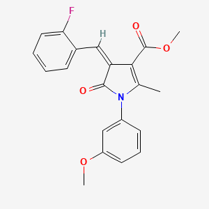 molecular formula C21H18FNO4 B5907817 methyl (4Z)-4-[(2-fluorophenyl)methylidene]-1-(3-methoxyphenyl)-2-methyl-5-oxopyrrole-3-carboxylate 