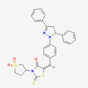 molecular formula C29H25N3O3S3 B5907830 3-(1,1-dioxidotetrahydro-3-thienyl)-5-[4-(3,5-diphenyl-4,5-dihydro-1H-pyrazol-1-yl)benzylidene]-2-thioxo-1,3-thiazolidin-4-one 