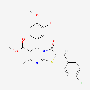 molecular formula C24H21ClN2O5S B5907837 methyl 2-(4-chlorobenzylidene)-5-(3,4-dimethoxyphenyl)-7-methyl-3-oxo-2,3-dihydro-5H-[1,3]thiazolo[3,2-a]pyrimidine-6-carboxylate 