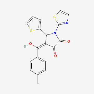 molecular formula C19H14N2O3S2 B5907841 3-hydroxy-4-(4-methylbenzoyl)-1-(1,3-thiazol-2-yl)-5-(2-thienyl)-1,5-dihydro-2H-pyrrol-2-one 