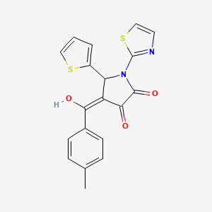 3-hydroxy-4-(4-methylbenzoyl)-1-(1,3-thiazol-2-yl)-5-(2-thienyl)-1,5-dihydro-2H-pyrrol-2-one