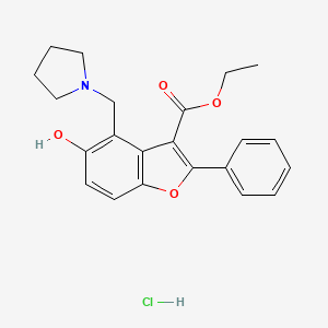 ethyl 5-hydroxy-2-phenyl-4-(1-pyrrolidinylmethyl)-1-benzofuran-3-carboxylate hydrochloride