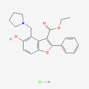 molecular formula C22H24ClNO4 B5907847 ethyl 5-hydroxy-2-phenyl-4-(1-pyrrolidinylmethyl)-1-benzofuran-3-carboxylate hydrochloride 