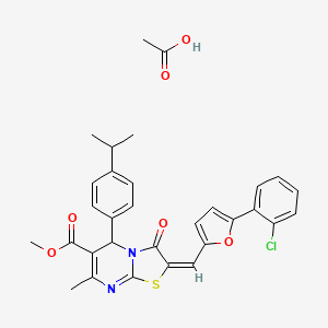 methyl 2-{[5-(2-chlorophenyl)-2-furyl]methylene}-5-(4-isopropylphenyl)-7-methyl-3-oxo-2,3-dihydro-5H-[1,3]thiazolo[3,2-a]pyrimidine-6-carboxylate acetate