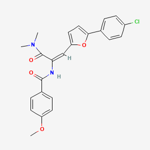 molecular formula C23H21ClN2O4 B5907849 N-{2-[5-(4-chlorophenyl)-2-furyl]-1-[(dimethylamino)carbonyl]vinyl}-4-methoxybenzamide 
