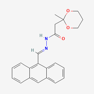 molecular formula C22H22N2O3 B5907867 N'-(9-anthrylmethylene)-2-(2-methyl-1,3-dioxan-2-yl)acetohydrazide 