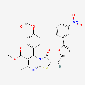molecular formula C28H21N3O8S B5907870 methyl 5-[4-(acetyloxy)phenyl]-7-methyl-2-{[5-(3-nitrophenyl)-2-furyl]methylene}-3-oxo-2,3-dihydro-5H-[1,3]thiazolo[3,2-a]pyrimidine-6-carboxylate 