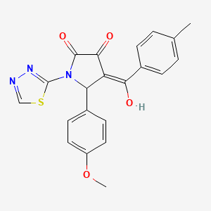 molecular formula C21H17N3O4S B5907885 3-hydroxy-5-(4-methoxyphenyl)-4-(4-methylbenzoyl)-1-(1,3,4-thiadiazol-2-yl)-1,5-dihydro-2H-pyrrol-2-one 