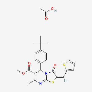 molecular formula C26H28N2O5S2 B5907913 methyl 5-(4-tert-butylphenyl)-7-methyl-3-oxo-2-(2-thienylmethylene)-2,3-dihydro-5H-[1,3]thiazolo[3,2-a]pyrimidine-6-carboxylate acetate 