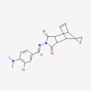 molecular formula C20H20BrN3O2 B5907920 4'-{[3-bromo-4-(dimethylamino)benzylidene]amino}-4'-azaspiro[cyclopropane-1,10'-tricyclo[5.2.1.0~2,6~]decane]-8'-ene-3',5'-dione 