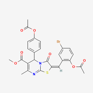 methyl 2-[2-(acetyloxy)-5-bromobenzylidene]-5-[4-(acetyloxy)phenyl]-7-methyl-3-oxo-2,3-dihydro-5H-[1,3]thiazolo[3,2-a]pyrimidine-6-carboxylate