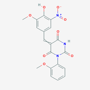 5-(4-hydroxy-3-methoxy-5-nitrobenzylidene)-1-(2-methoxyphenyl)-2,4,6(1H,3H,5H)-pyrimidinetrione