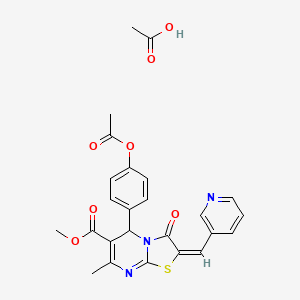 methyl 5-[4-(acetyloxy)phenyl]-7-methyl-3-oxo-2-(3-pyridinylmethylene)-2,3-dihydro-5H-[1,3]thiazolo[3,2-a]pyrimidine-6-carboxylate acetate