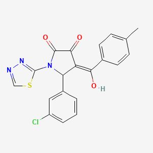 5-(3-chlorophenyl)-3-hydroxy-4-(4-methylbenzoyl)-1-(1,3,4-thiadiazol-2-yl)-1,5-dihydro-2H-pyrrol-2-one