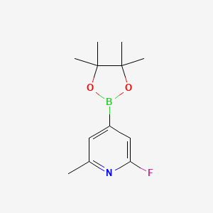 molecular formula C12H17BFNO2 B590797 2-Fluoro-6-methyl-4-(4,4,5,5-tetramethyl-1,3,2-dioxaborolan-2-yl)pyridine CAS No. 1310384-07-6