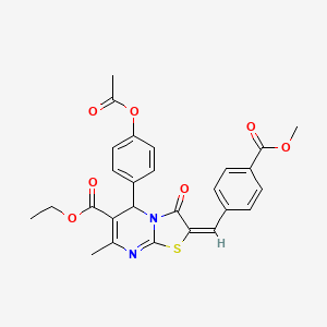 ethyl 5-[4-(acetyloxy)phenyl]-2-[4-(methoxycarbonyl)benzylidene]-7-methyl-3-oxo-2,3-dihydro-5H-[1,3]thiazolo[3,2-a]pyrimidine-6-carboxylate