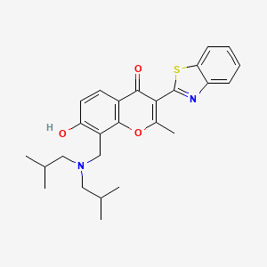 3-(1,3-benzothiazol-2-yl)-8-[(diisobutylamino)methyl]-7-hydroxy-2-methyl-4H-chromen-4-one