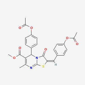 methyl 2-[4-(acetyloxy)benzylidene]-5-[4-(acetyloxy)phenyl]-7-methyl-3-oxo-2,3-dihydro-5H-[1,3]thiazolo[3,2-a]pyrimidine-6-carboxylate
