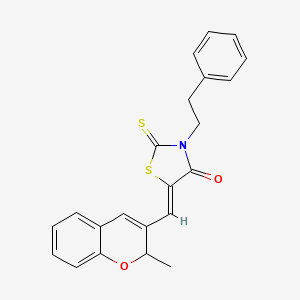 5-[(2-methyl-2H-chromen-3-yl)methylene]-3-(2-phenylethyl)-2-thioxo-1,3-thiazolidin-4-one