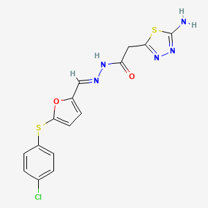 2-(5-amino-1,3,4-thiadiazol-2-yl)-N'-({5-[(4-chlorophenyl)thio]-2-furyl}methylene)acetohydrazide