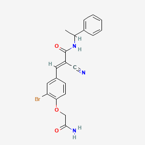 molecular formula C20H18BrN3O3 B5908008 3-[4-(2-amino-2-oxoethoxy)-3-bromophenyl]-2-cyano-N-(1-phenylethyl)acrylamide 