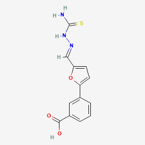molecular formula C13H11N3O3S B5908014 3-{5-[2-(aminocarbonothioyl)carbonohydrazonoyl]-2-furyl}benzoic acid 
