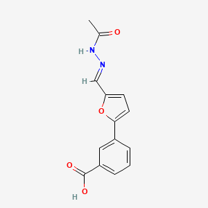 molecular formula C14H12N2O4 B5908023 3-[5-(2-acetylcarbonohydrazonoyl)-2-furyl]benzoic acid 