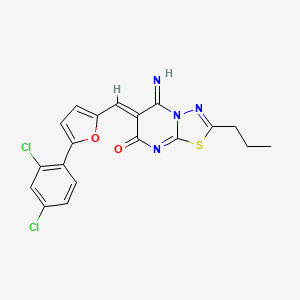 6-{[5-(2,4-dichlorophenyl)-2-furyl]methylene}-5-imino-2-propyl-5,6-dihydro-7H-[1,3,4]thiadiazolo[3,2-a]pyrimidin-7-one