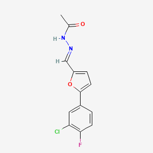 molecular formula C13H10ClFN2O2 B5908034 N'-{[5-(3-chloro-4-fluorophenyl)-2-furyl]methylene}acetohydrazide 