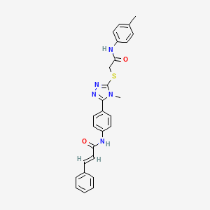 molecular formula C27H25N5O2S B5908061 N-{4-[4-methyl-5-({2-[(4-methylphenyl)amino]-2-oxoethyl}thio)-4H-1,2,4-triazol-3-yl]phenyl}-3-phenylacrylamide 