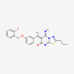 6-{3-[(2-fluorobenzyl)oxy]benzylidene}-5-imino-2-propyl-5,6-dihydro-7H-[1,3,4]thiadiazolo[3,2-a]pyrimidin-7-one